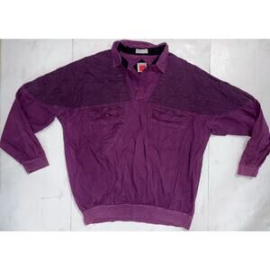 Vintage Color Works collared longsleeve purple 2XLT quilted